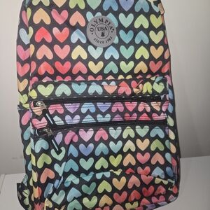 Brand New 18 Inch Olympia Heart Pattern Backpack